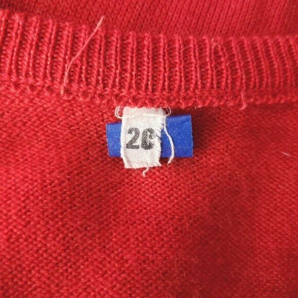 Vintage Wool V-Neck Sweater Red Australia Australian Flag Embroidered XL - Picture 5 of 5